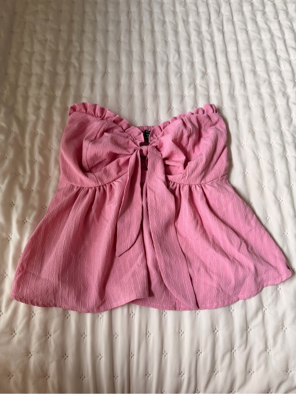 Zara Pink Strapless Tie-Front Top